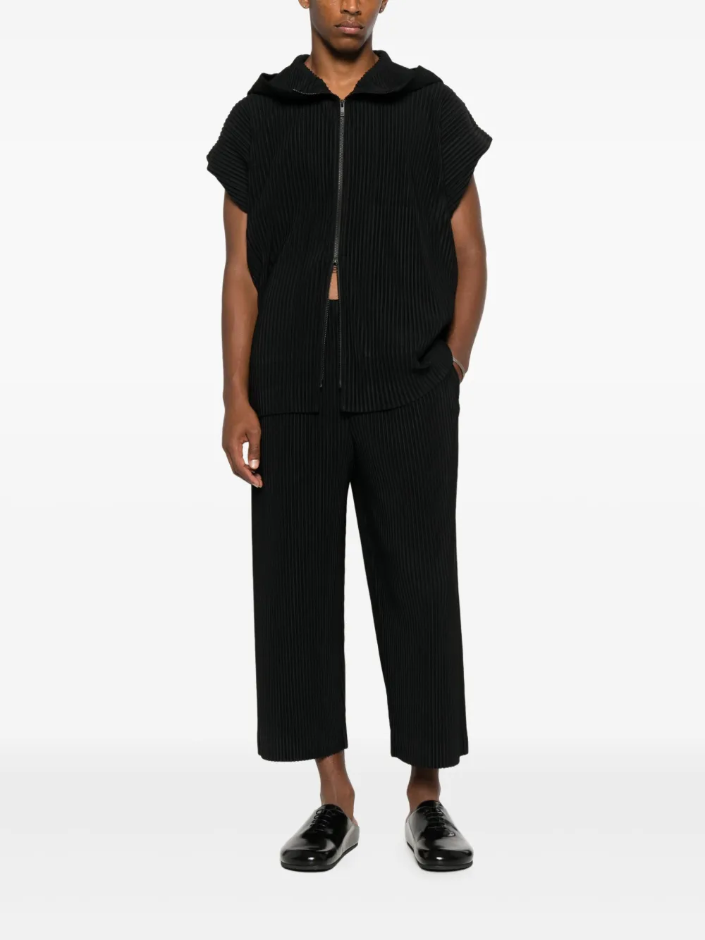 Homme Plissé Issey Miyake hooded pleated gilet | Waistcoats & Gilets | Image 2