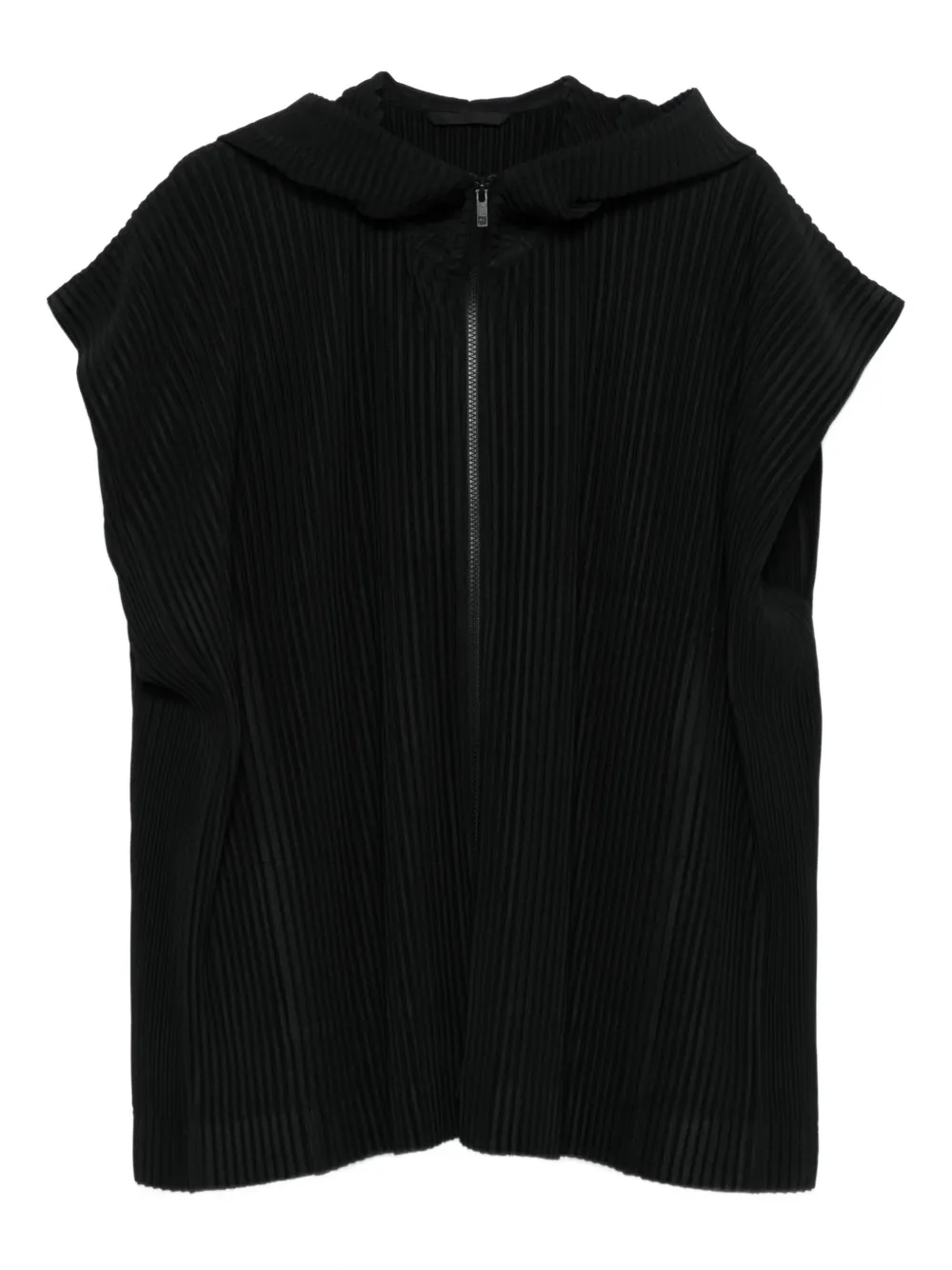Homme Plissé Issey Miyake hooded pleated gilet | Black | Image 1