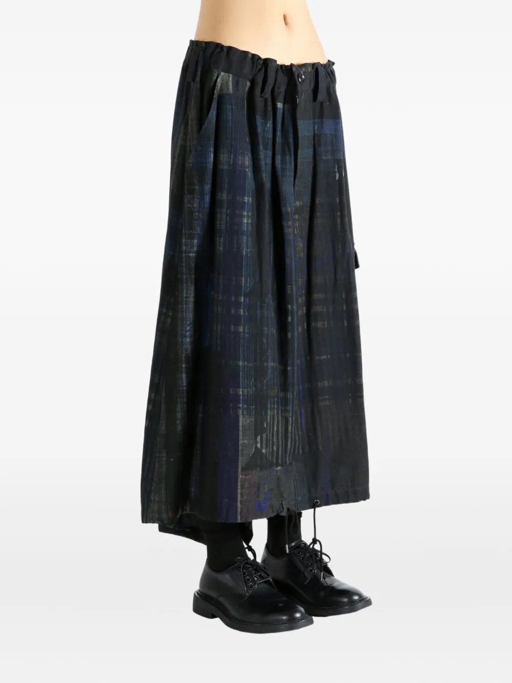 Y's patchwork pocket midi skirt Blauw