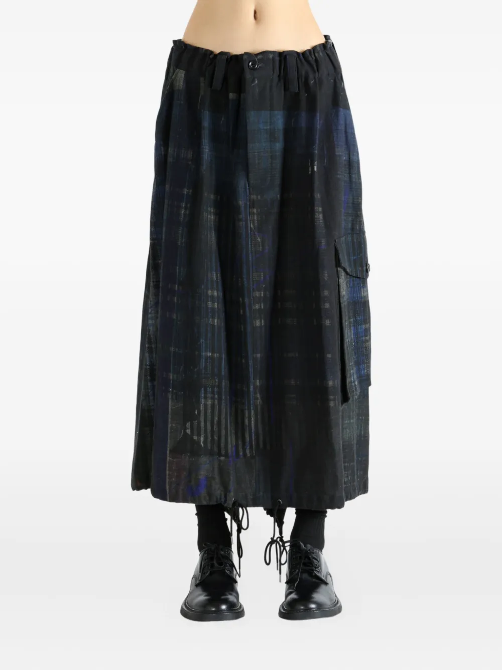 Y's patchwork pocket midi skirt - Blauw