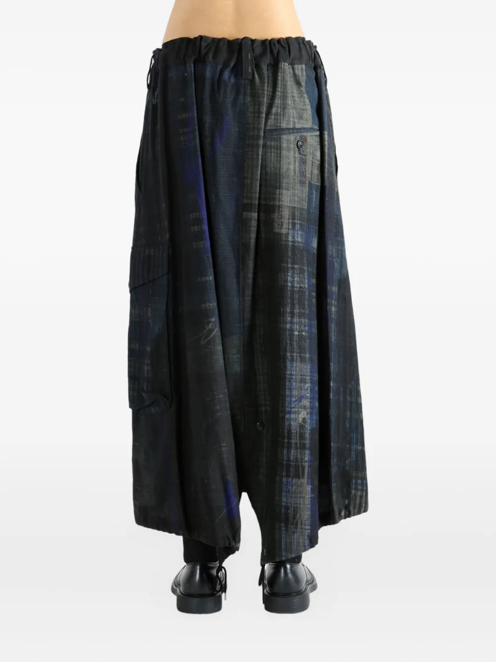 Y's patchwork pocket midi skirt Blauw