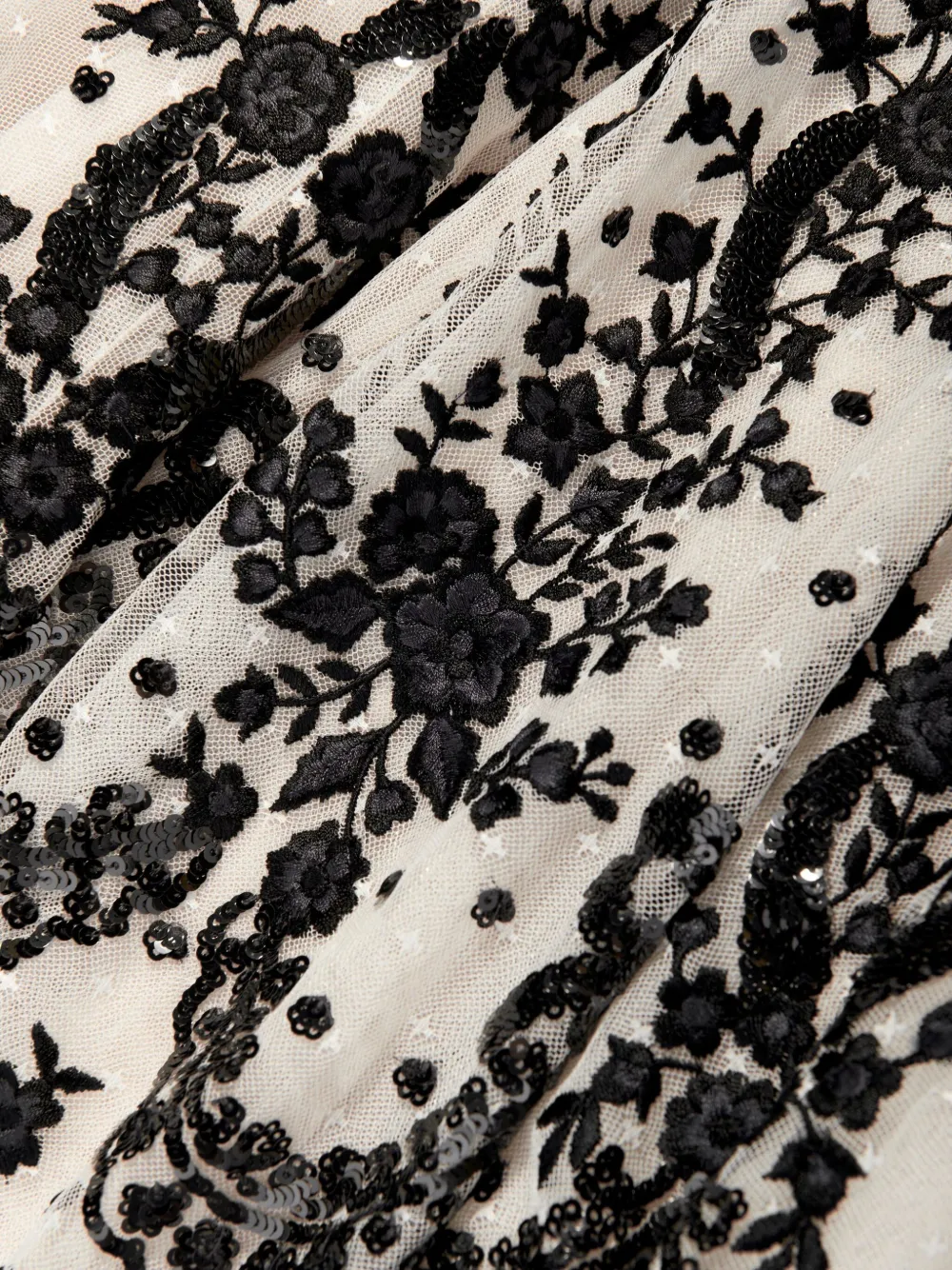 NEEDLE & THREAD KIDS Jurk met geborduurd pailletten Wit