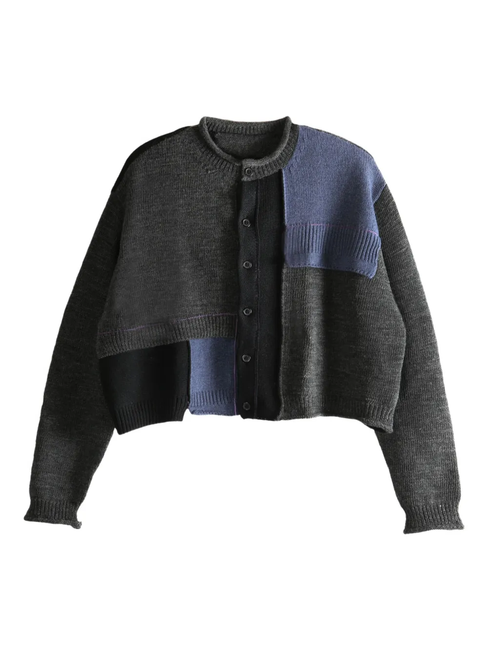 Y's patchwork wool cardigan | Grey | Image 1