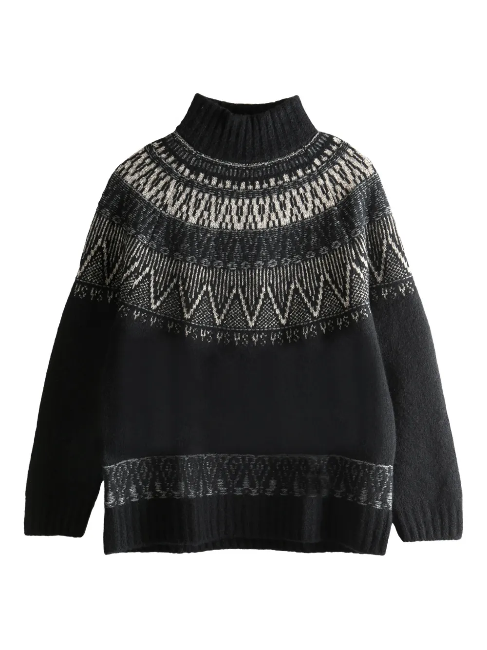 Y's fairisle high-neck sweater | Black | Image 1