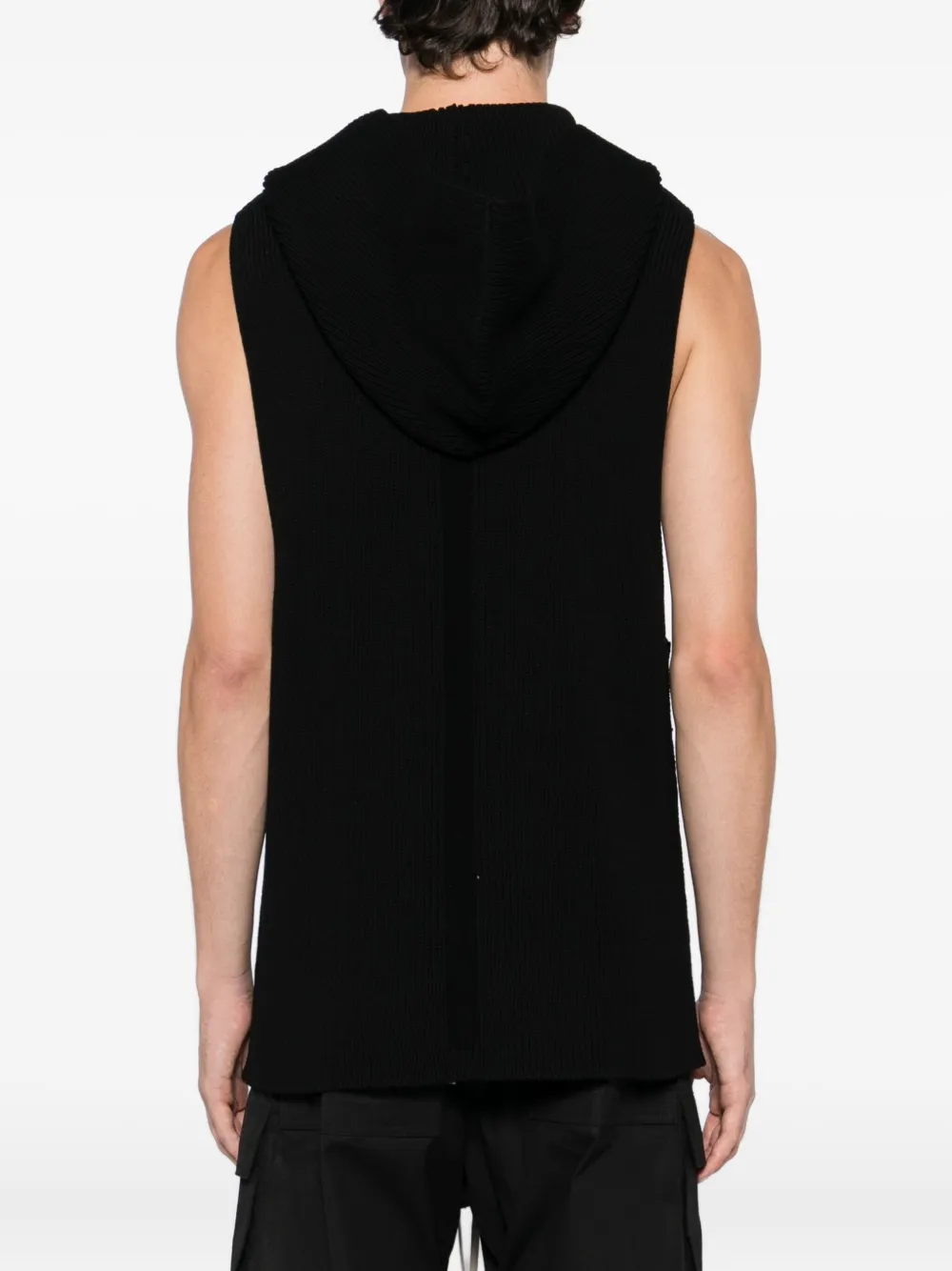 Rick Owens Hooded Tank In Black