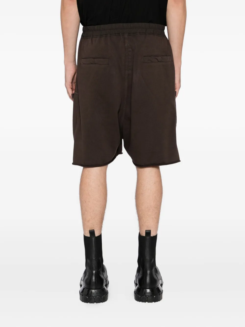 Rick Owens Drkshdw Eyelet-embellished Cotton Shorts In Brown
