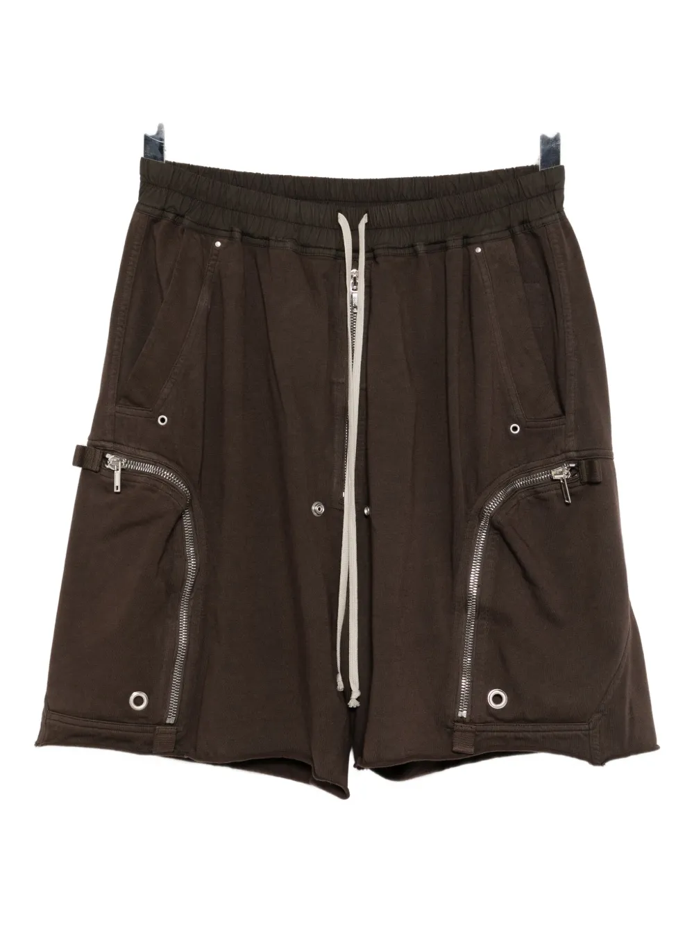 Rick Owens Drkshdw Eyelet-embellished Cotton Shorts In Brown