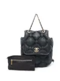CHANEL Pre-Owned 2016-2017 Quilted Iridescent Calfskin Chesterfield backpack - Black