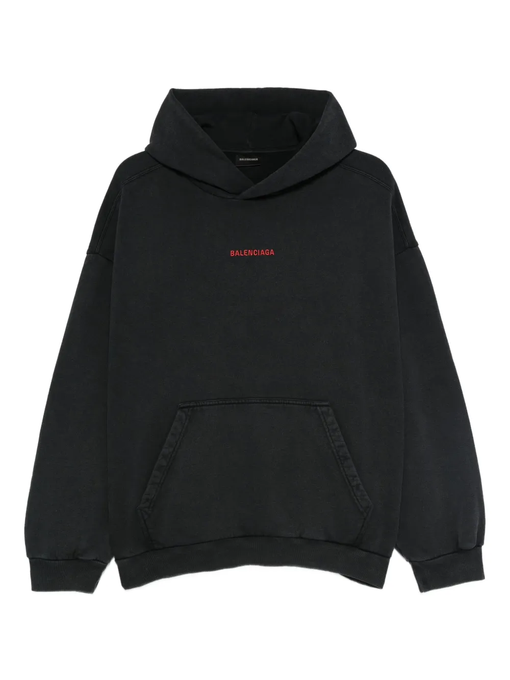 Balenciaga logo-embroidered hoodie | Black | Image 1
