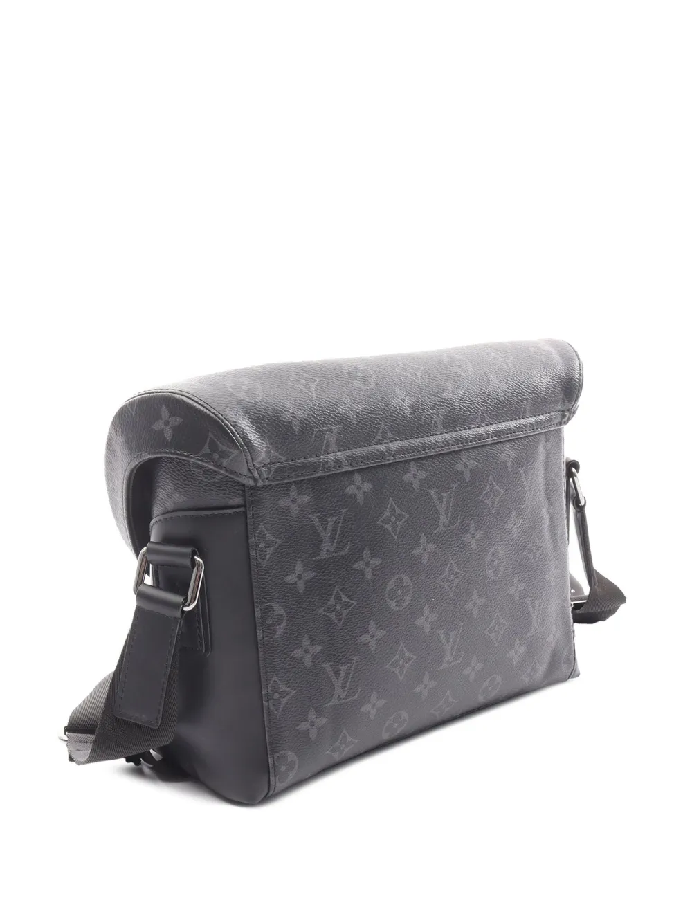 Pre-owned Louis Vuitton 2020 Monogram Eclipse Voyager Pm Crossbody Bag In Black