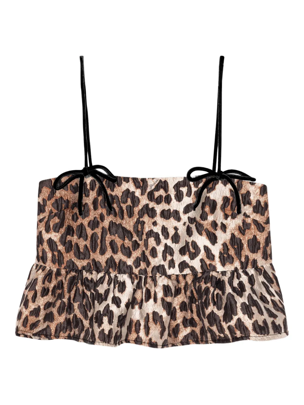 GANNI Top con stampa leopardata - Marrone