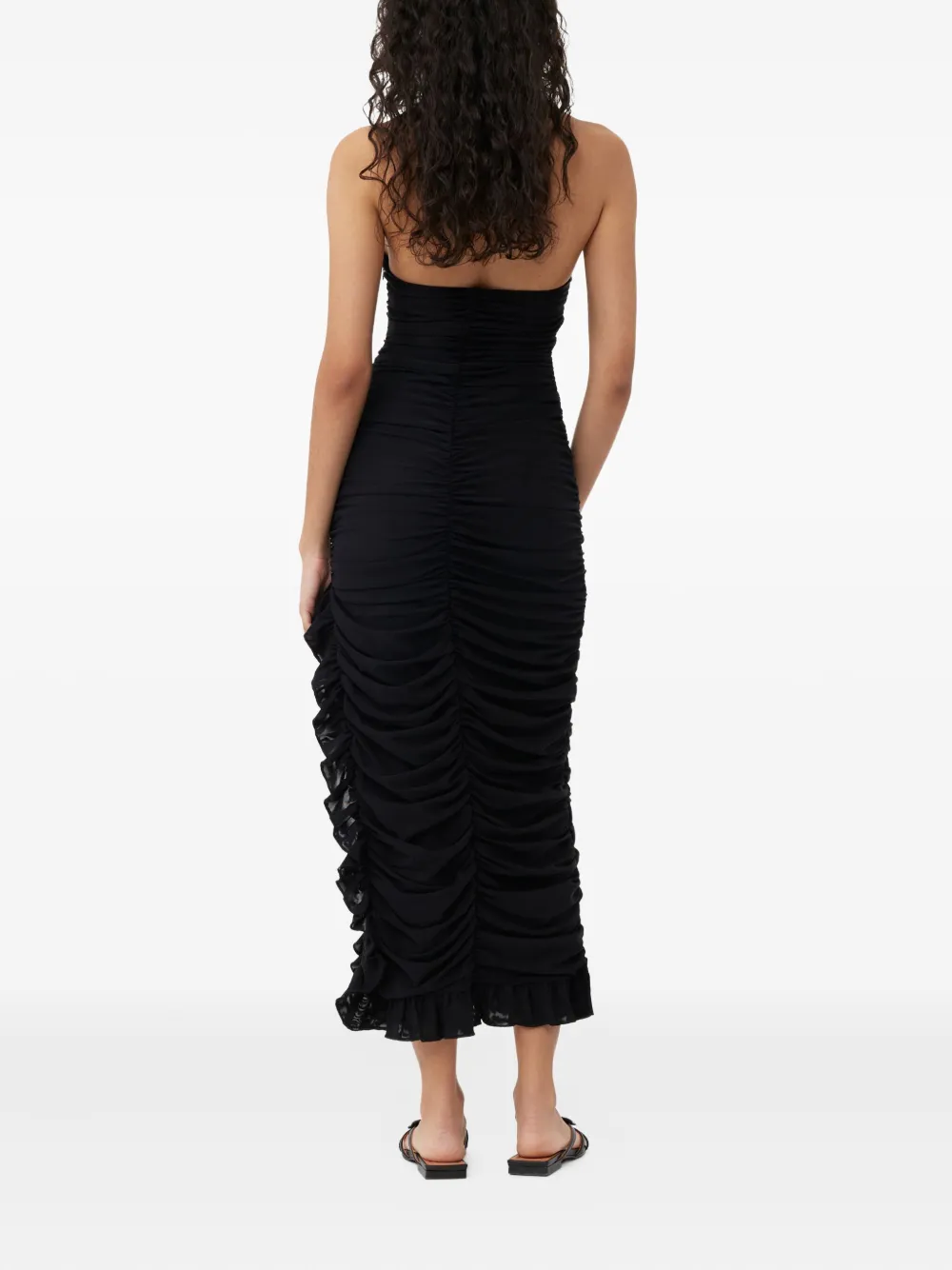 GANNI Jurk met ruches Zwart