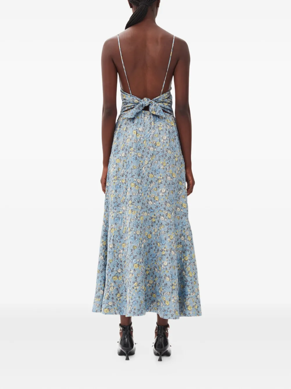 GANNI Jurk met bloemenprint Blauw