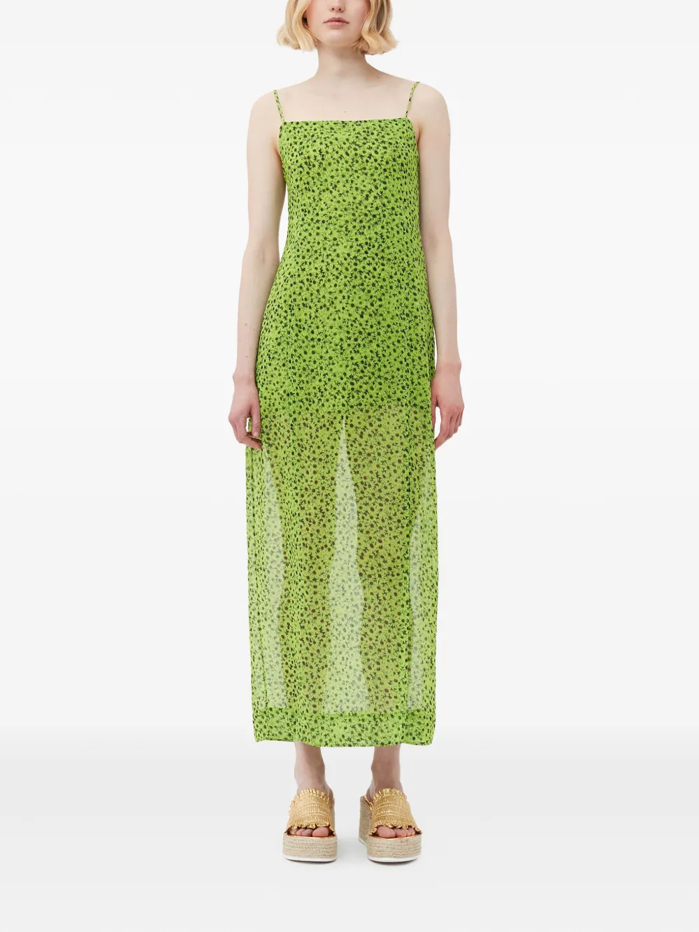 GANNI floral-print dress - Groen