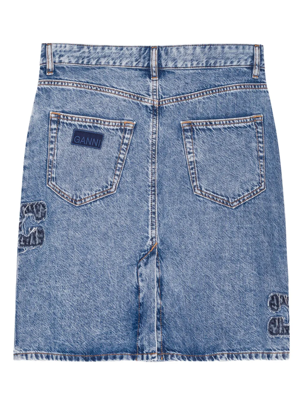 GANNI Linnen rok Blauw