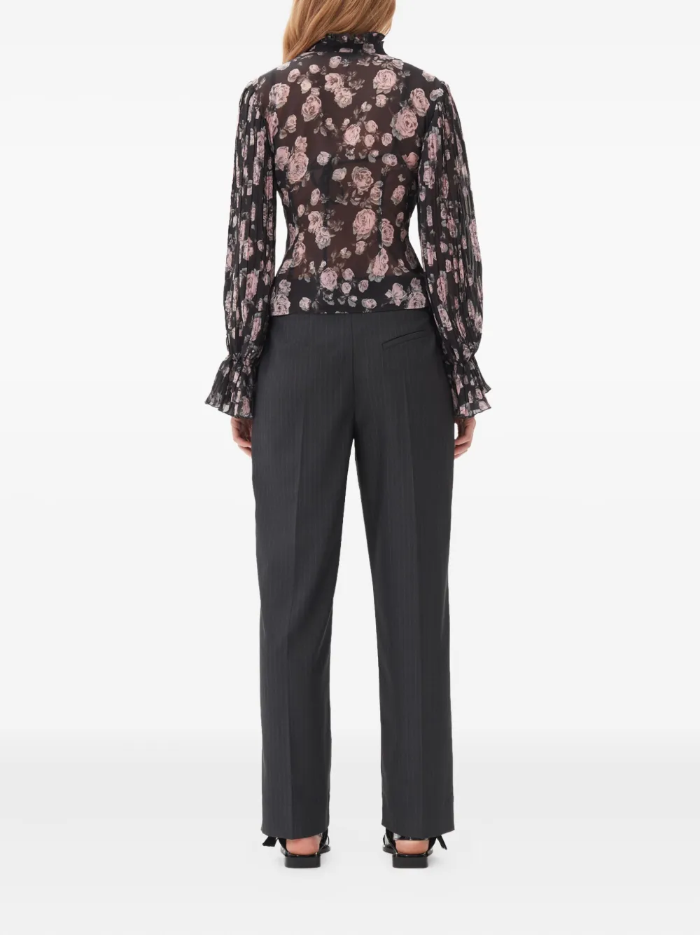 GANNI Shirt met bloemenprint Zwart