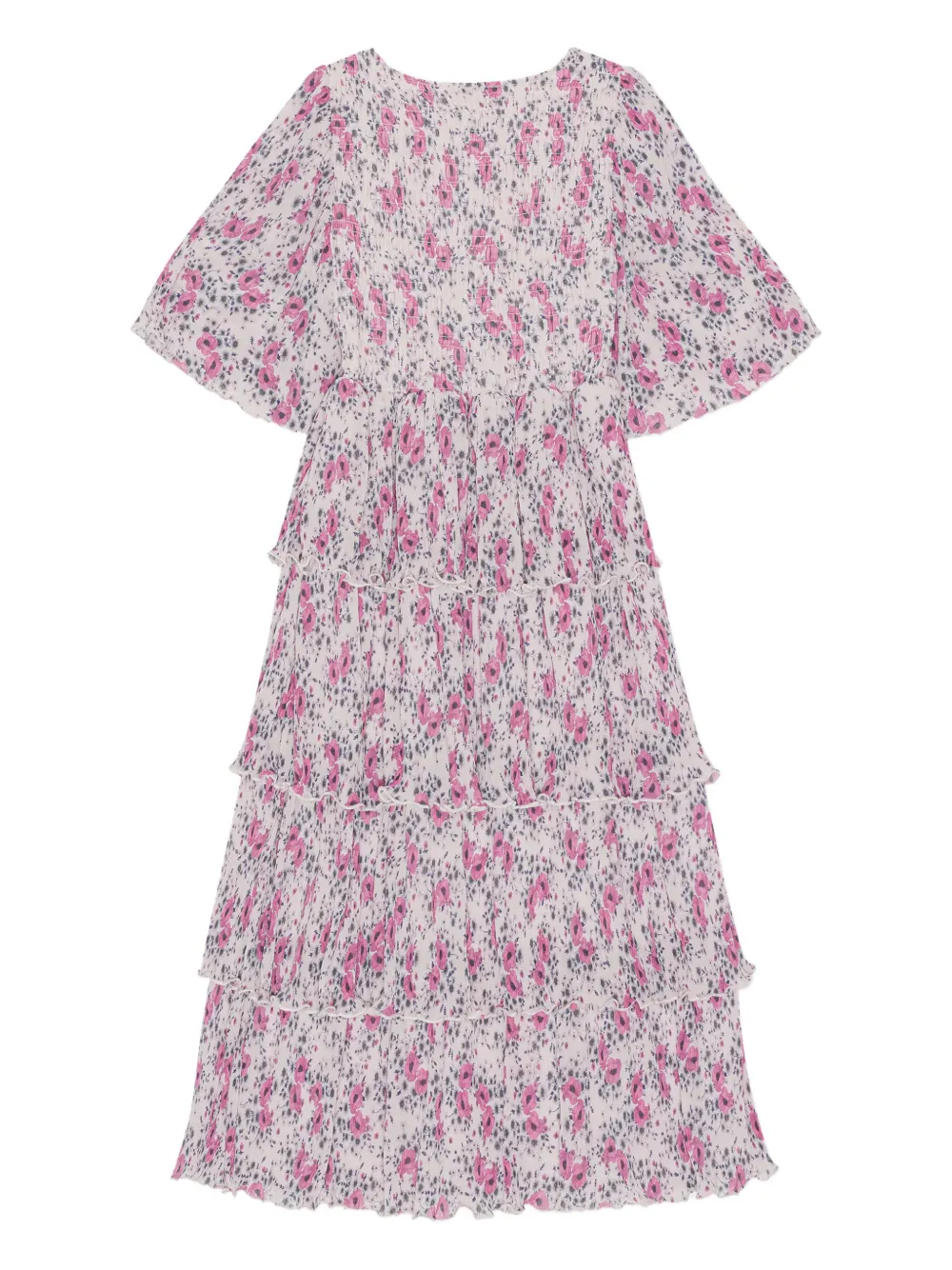 GANNI Midi-jurk met bloemenprint Wit