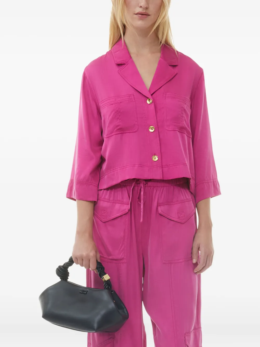 GANNI Cargo broek met trekkoord Roze