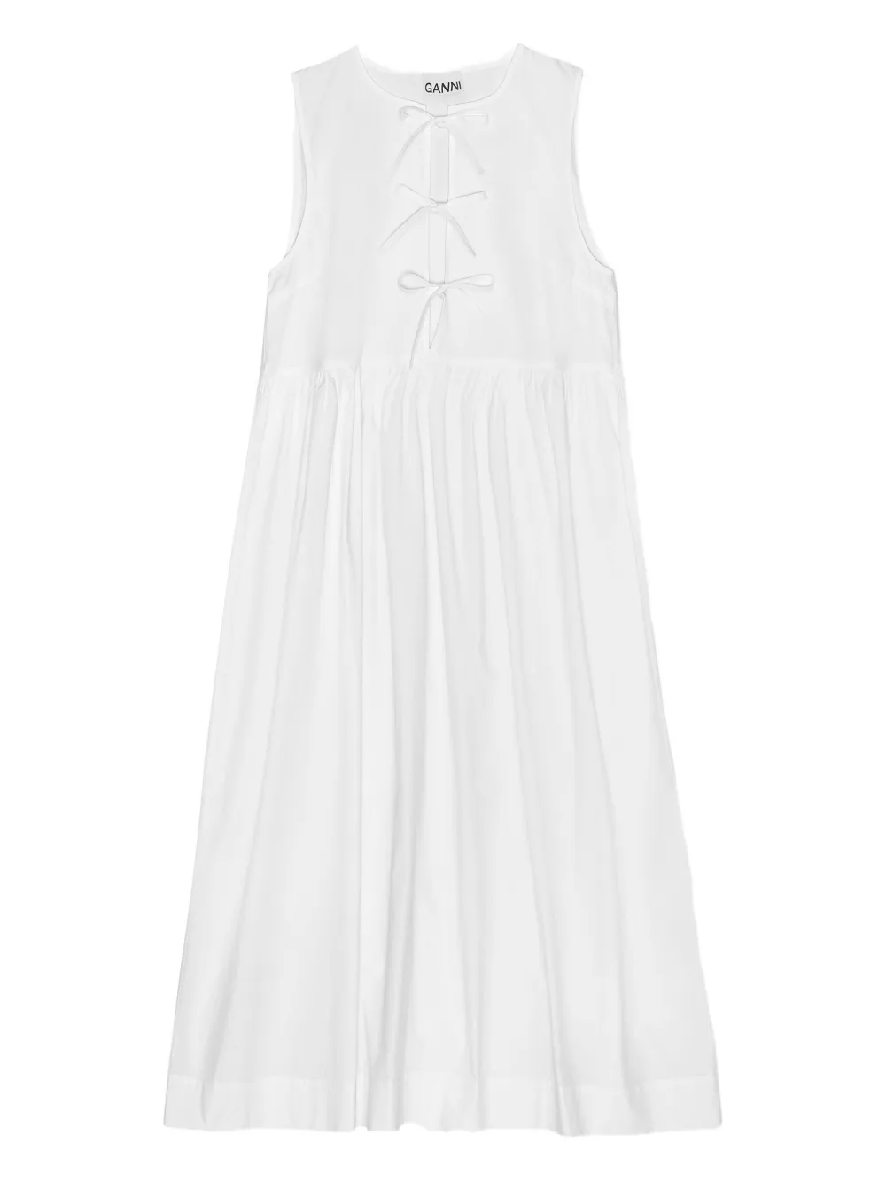 GANNI Abito con nodo - Bianco