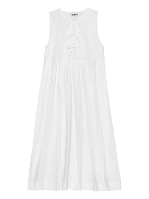 GANNI tie-front smock dress