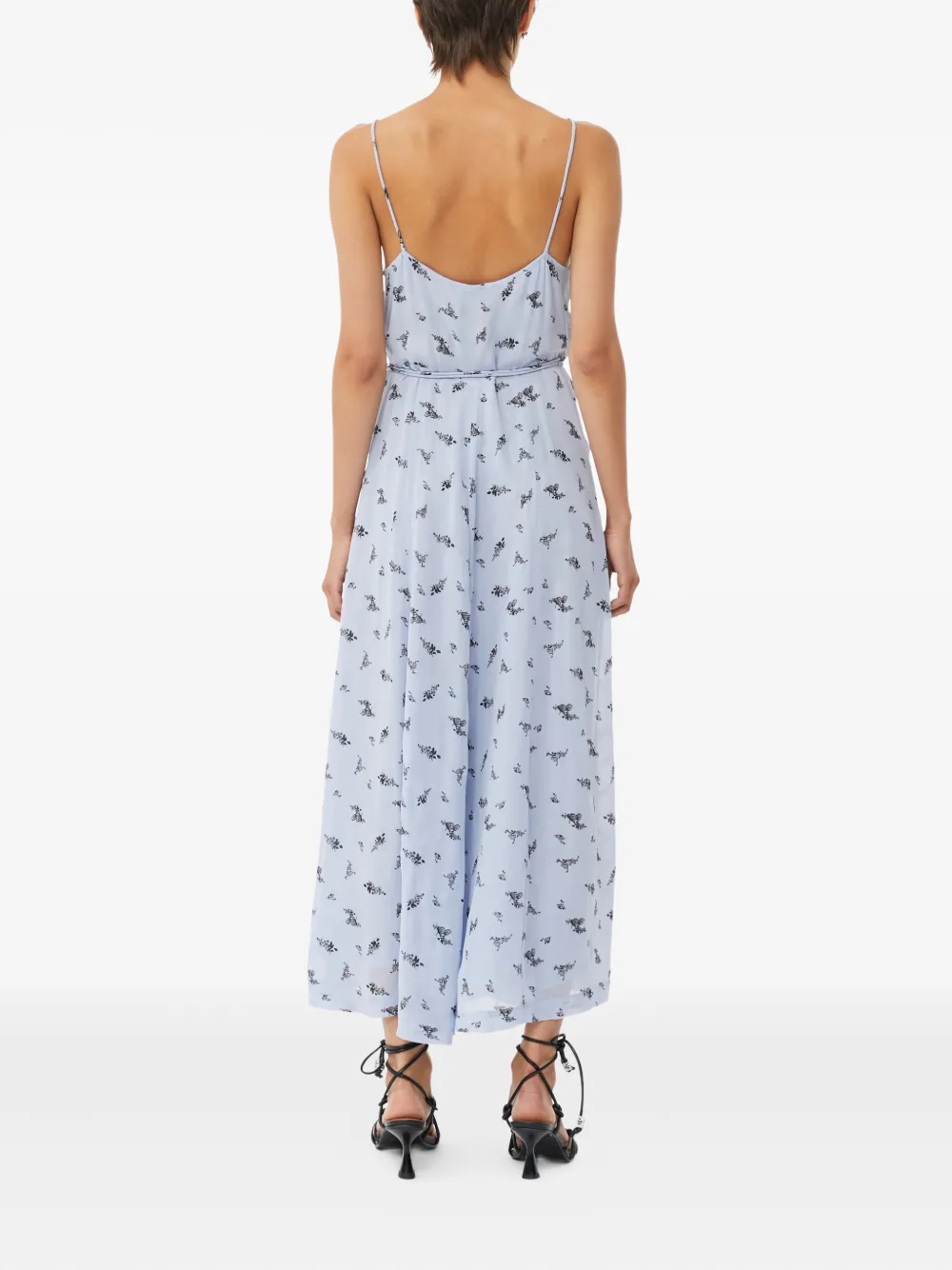 GANNI Wikkeljurk met bloemenprint Blauw