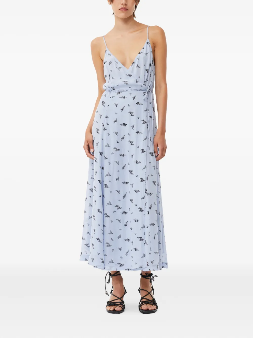 GANNI Wikkeljurk met bloemenprint - Blauw
