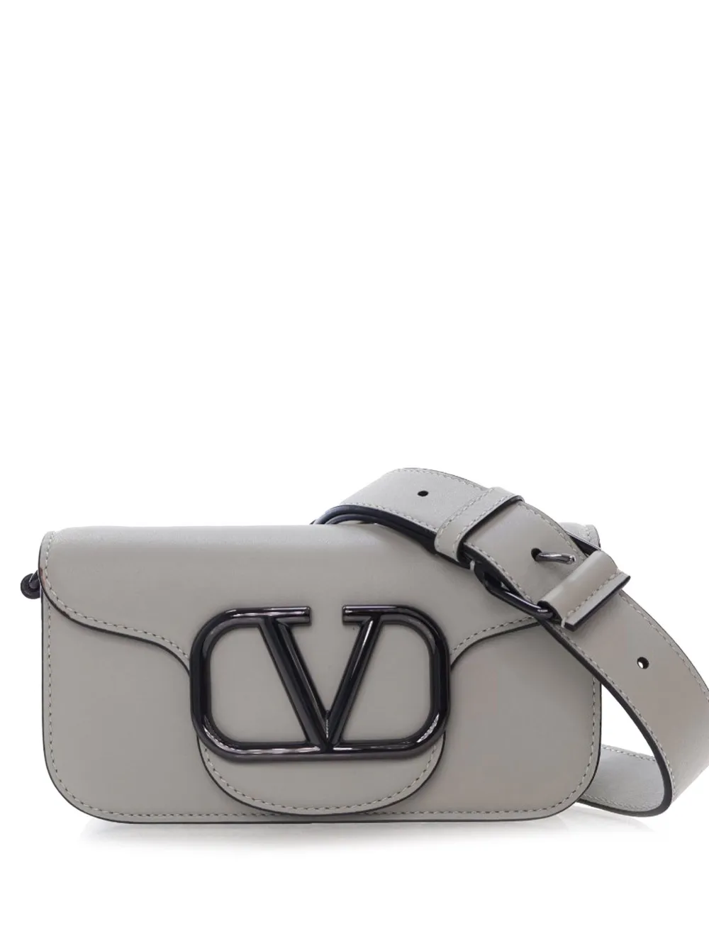 Valentino Garavani Pre-Owned 2018-2025 Small Calfskin VLogo Loco satchel | Grey | Image 1