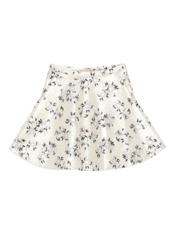 Alexander McQueen Floral Skirt in Neutrals