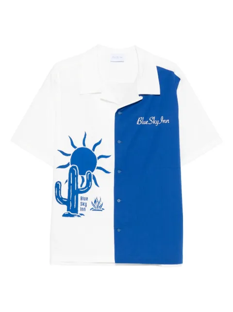 BLUE SKY INN cactus-print panelled shirt