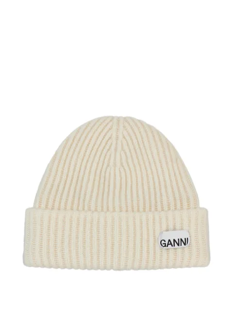 GANNI ribbed beanie hat 