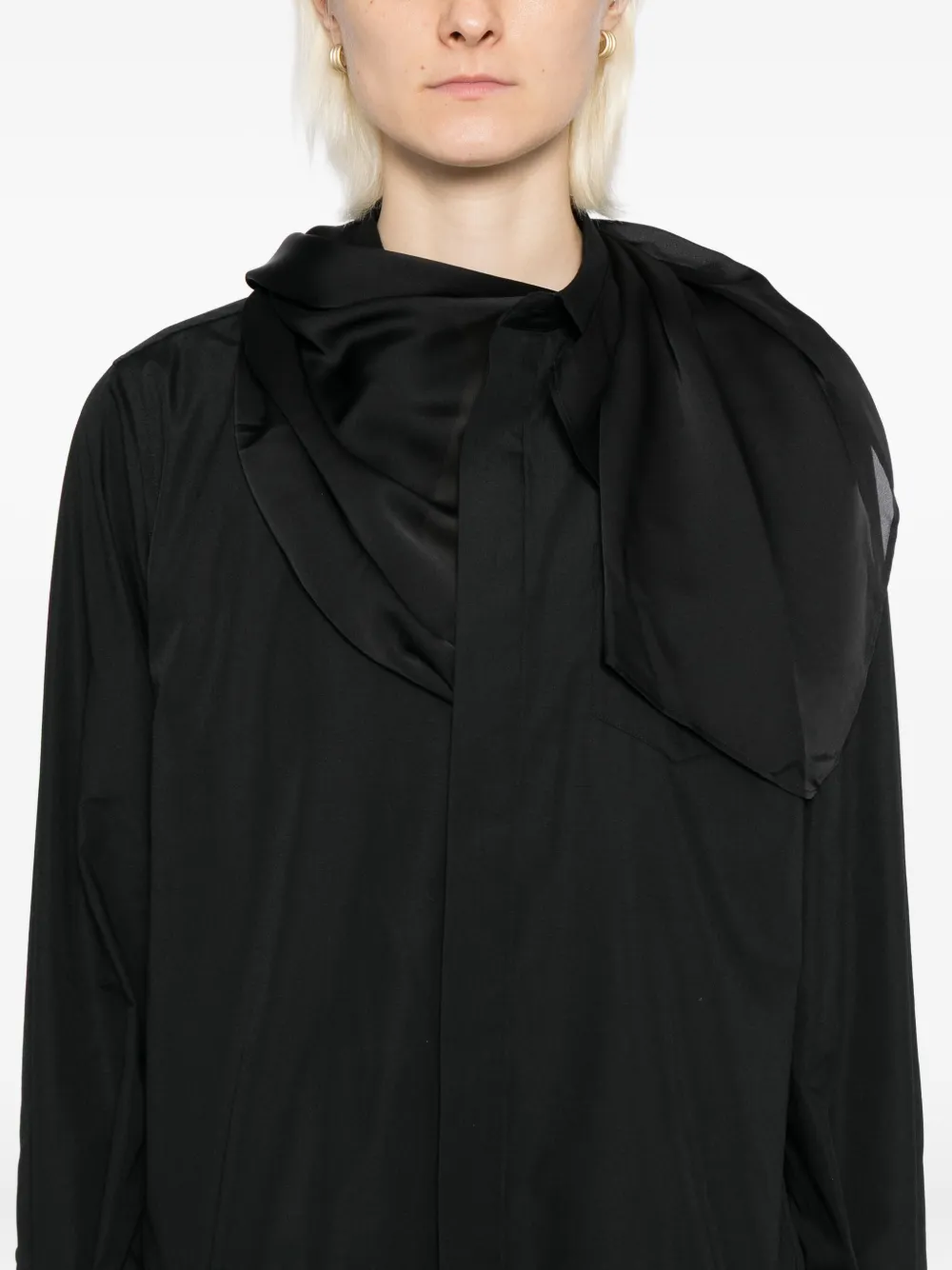 Sacai Double-layer Shirt In Black