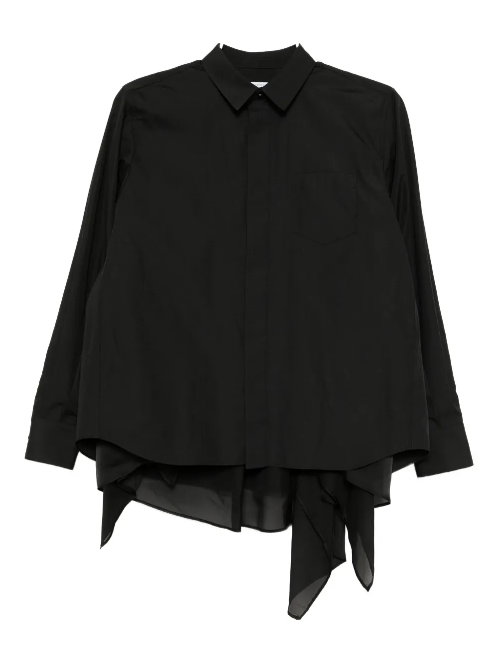 sacai double-layer shirt - ブラック sacai double-layer shirt - ブラック