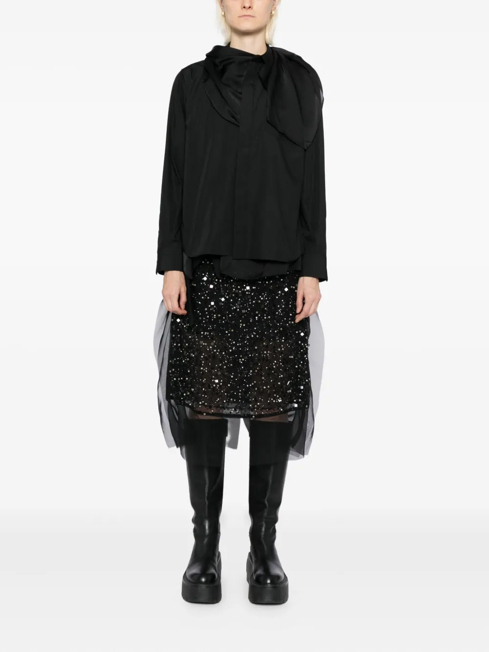 Sacai Gelaagd blouse - Zwart