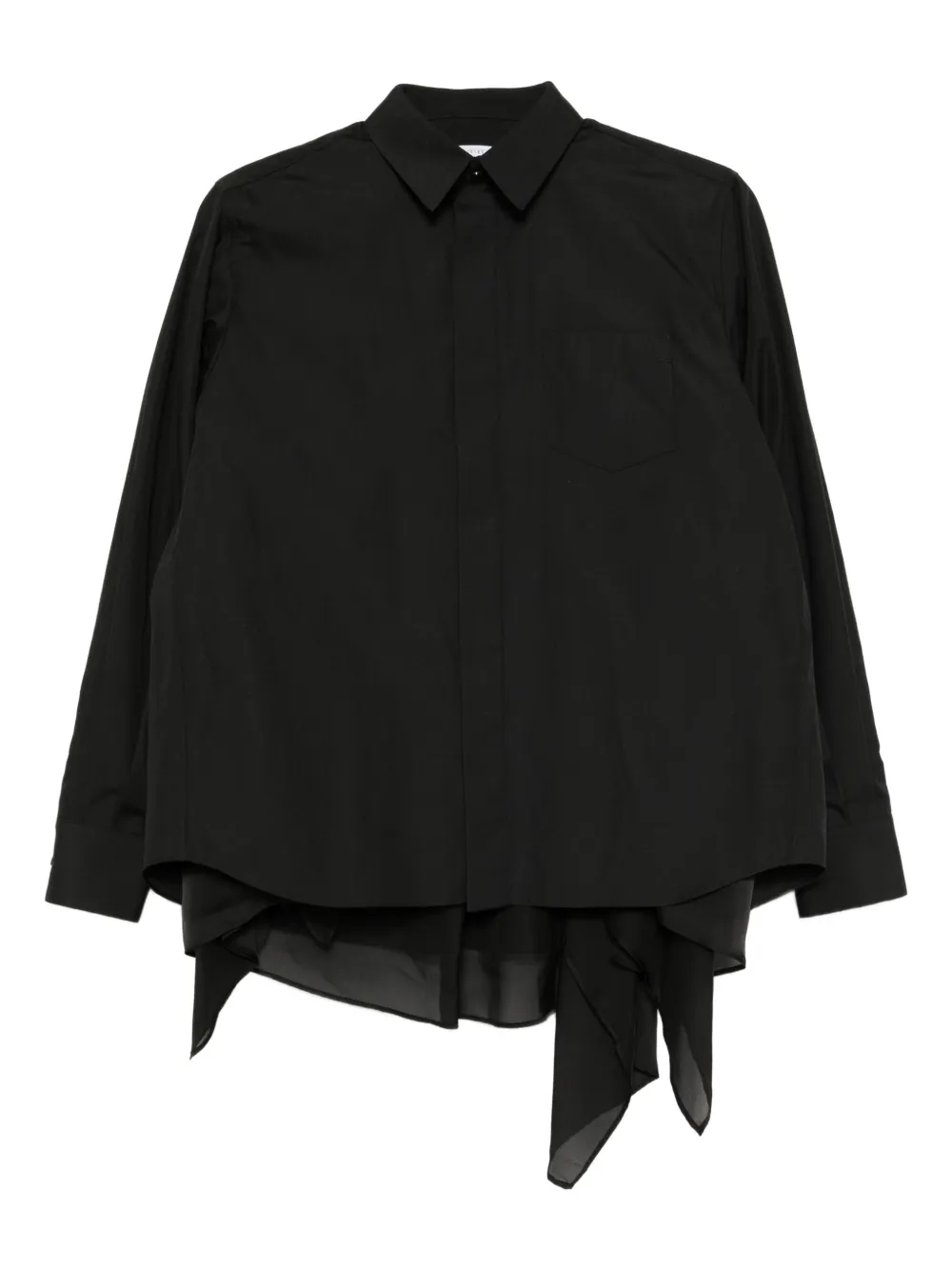 sacai double-layer shirt | Black | Image 1