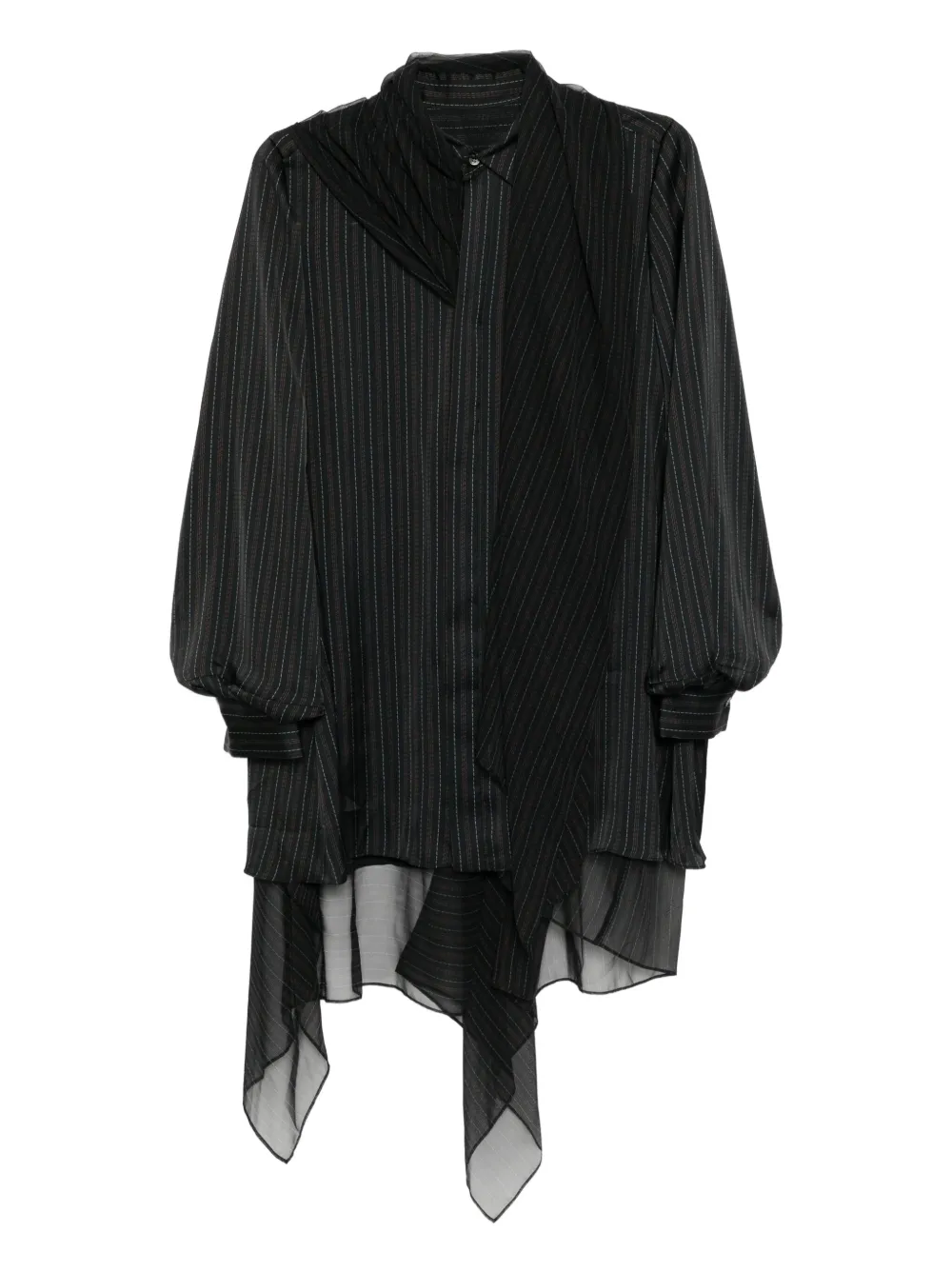 sacai ストライプ ドレス - ブラック sacai ストライプ ドレス - ブラック