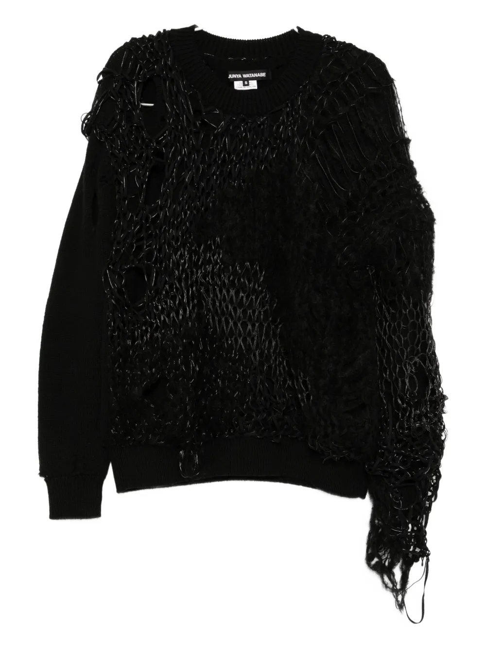 Junya Watanabe x Comme Des Garçons ダメージ プルオーバー - ブラック Junya Watanabe x Comme Des Garçons ダメージ プルオーバー - ブラック