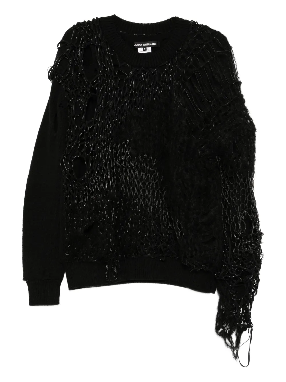 Junya Watanabe كنزة بتأثير ممزق x Comme Des Garçons | أسود | Image 1