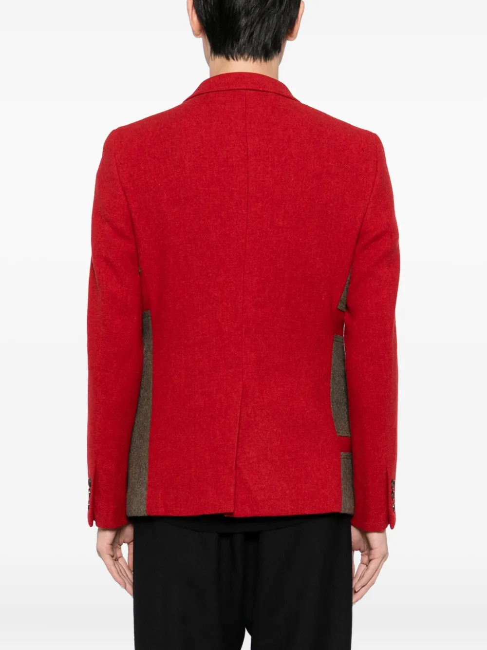 Comme Des Garçons Homme Deux Patch-work Jacket In Red