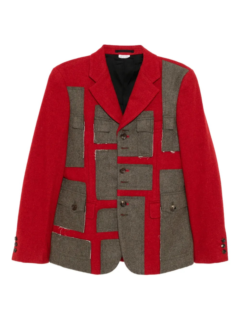 Comme des Garçons Homme Plus patch-work jacket | Red | Image 1