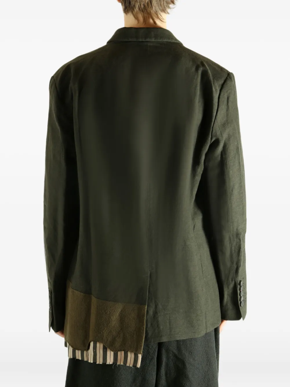 Ziggy Chen Panelled Blazer In Green