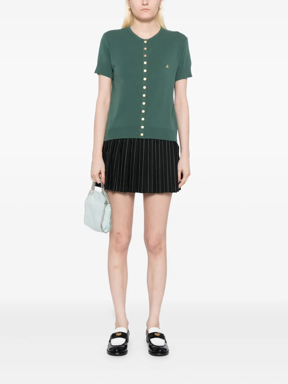 Agnès B. Short-sleeved Snap Top In Green
