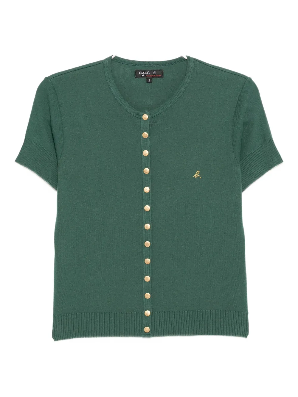 Agnès B. Short-sleeved Snap Top In Green