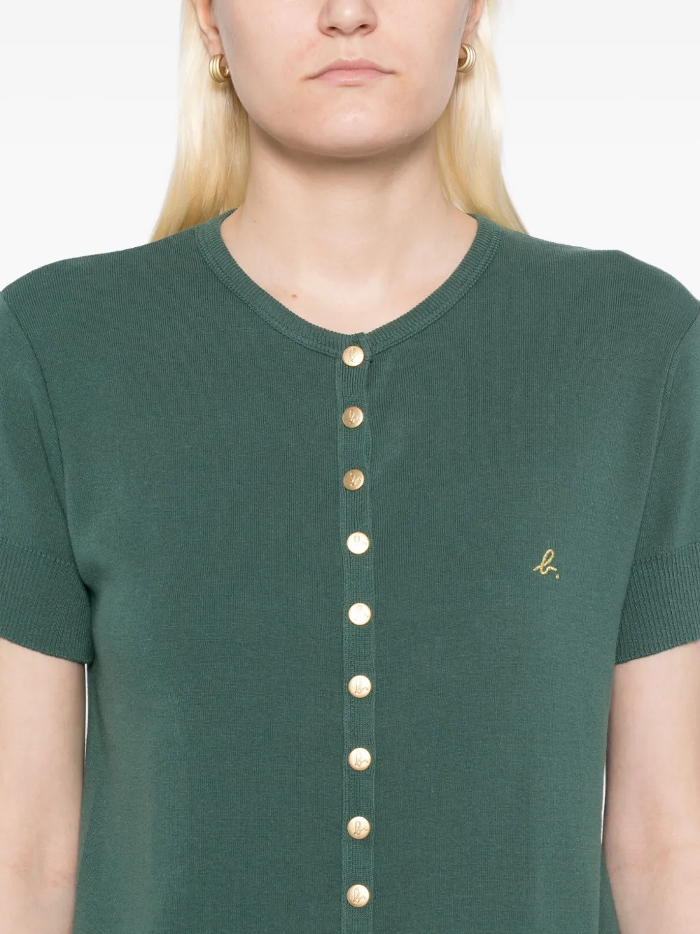Agnès B. Short-sleeved Snap Top In Green