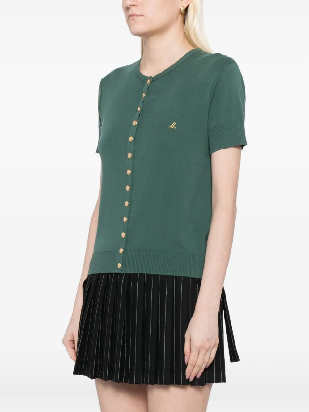 Agnès B. Short-sleeved Snap Top In Green