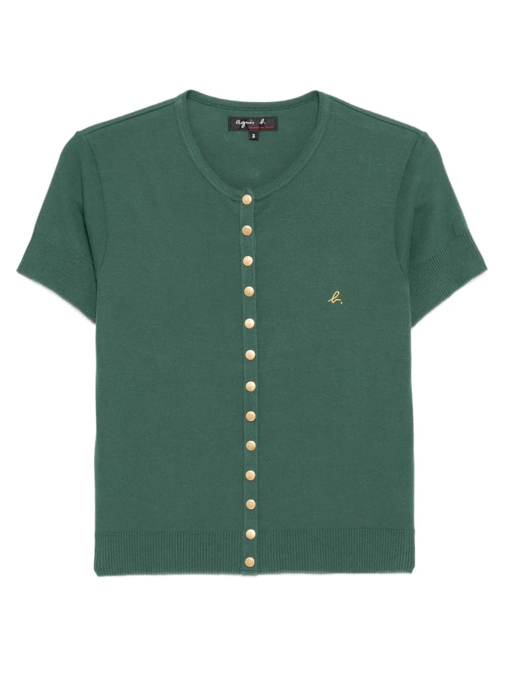 agnès b.  logo-embroidered top | Green | Image 1