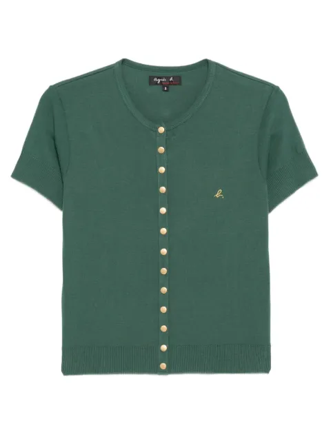 agnès b.  logo-embroidered top