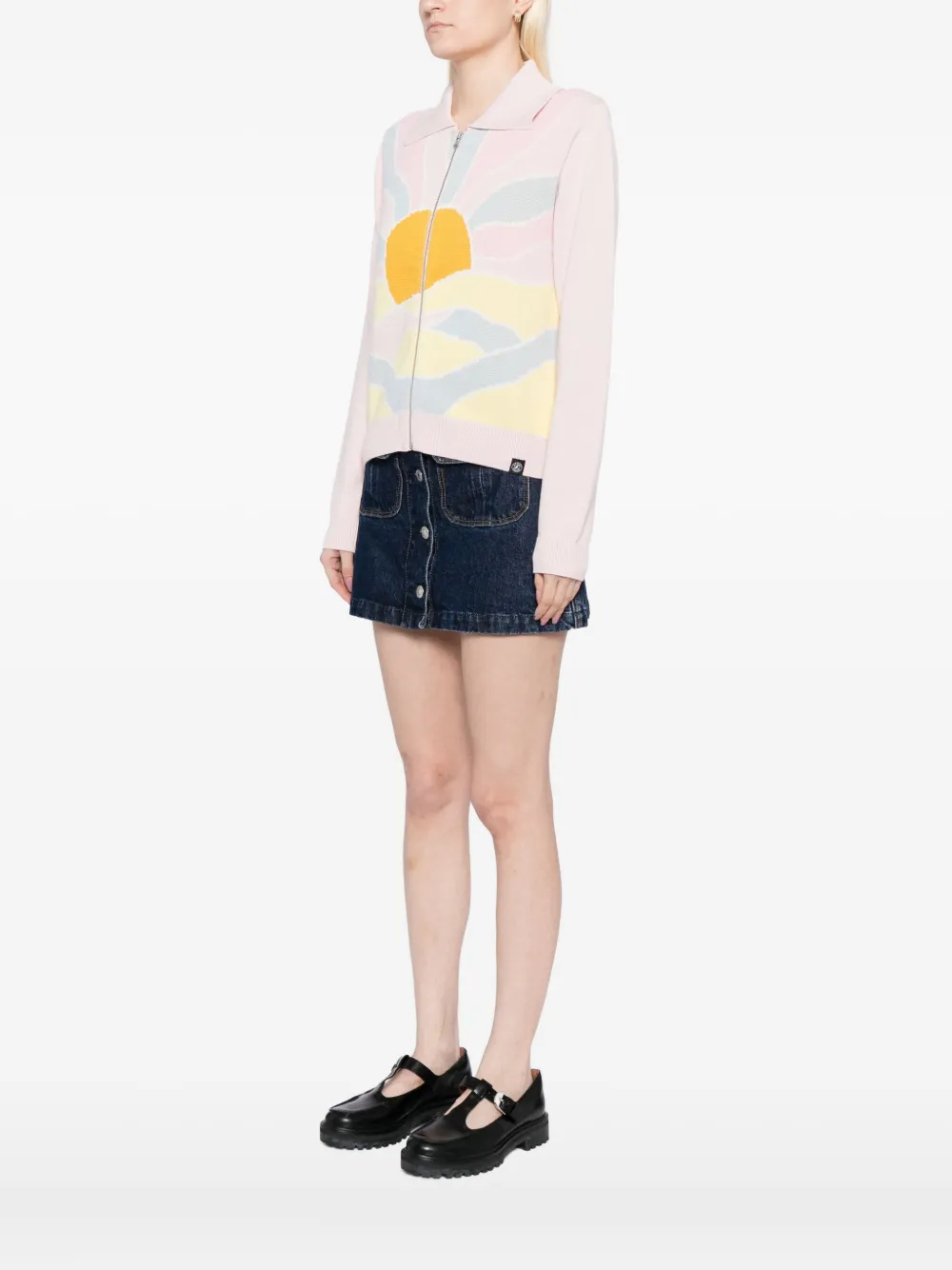 Sport B. By Agnès B. Sunset Graphic Cardigan In Pink