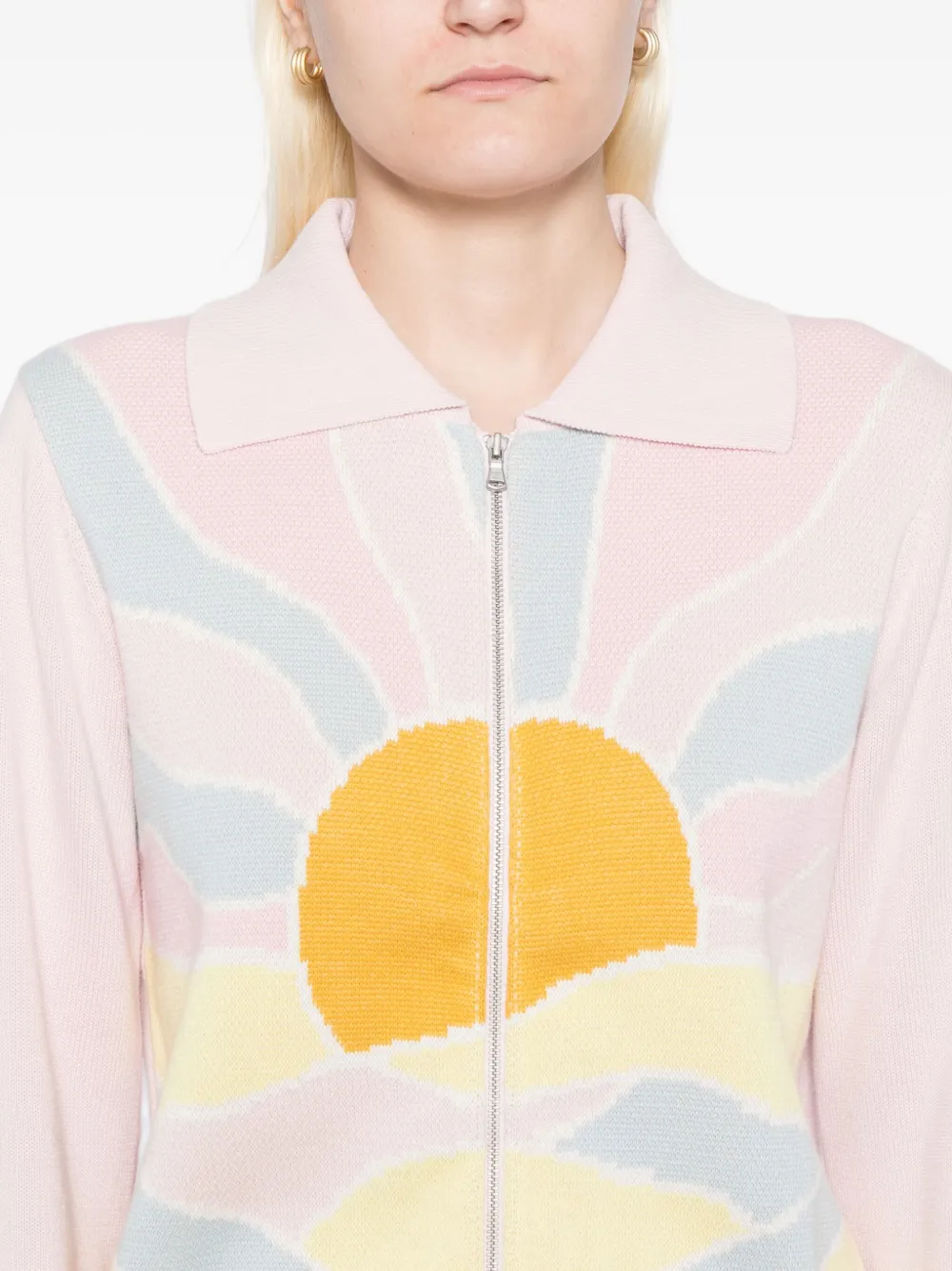 Sport B. By Agnès B. Sunset Graphic Cardigan In Pink