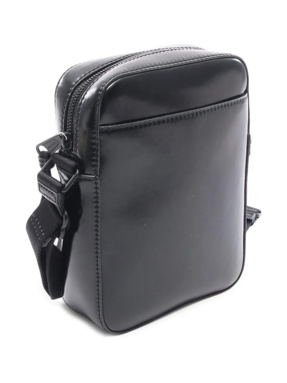 Pre-owned Burberry 2018-2025 Coated Canvas Striped Thornton Crossbody Bag In Black