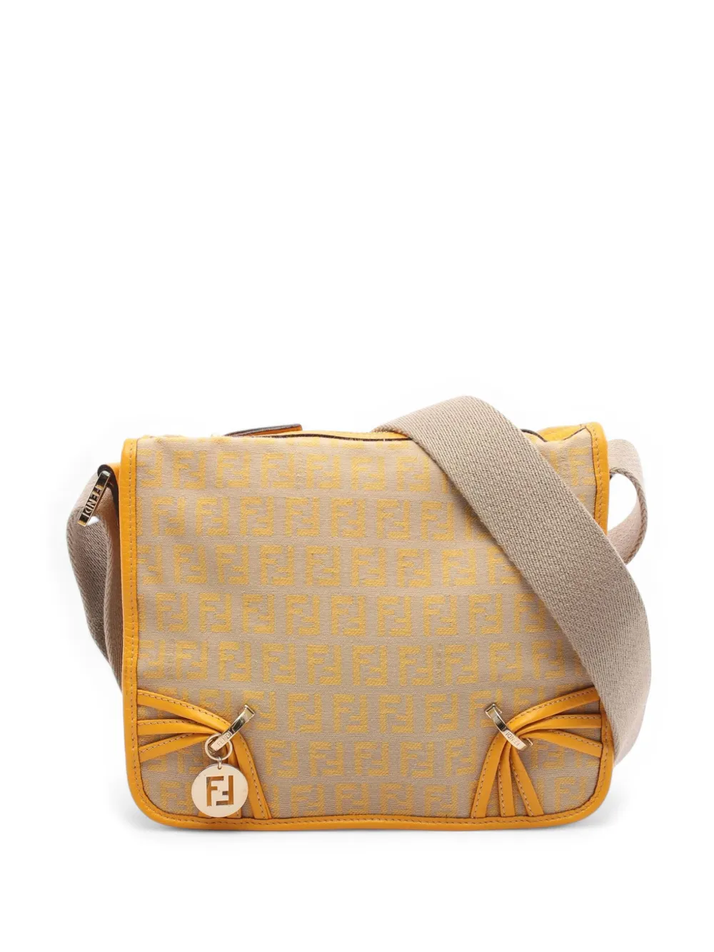 Fendi Pre-Owned 2000-2010 Zucchino Canvas F Charm crossbody bag | Brown | Image 1
